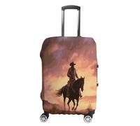 QMKFWT Cowboy West Housse de protection lavable anti-rayures anti-poussière pour bagages à roulettes de 48,3 à 81,3 cm, blanc, S