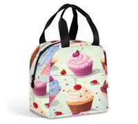 QMKFWT Delicious Cupcakes Sac à déjeuner isotherme durable Grande boîte à déjeuner portable étanche réutilisable pour le travail, les voyages, les pique-niques