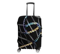 QMKFWT DNA Chain Photoes Housse de bagage de voyage lavable anti-rayures anti-poussière Housse de protection pour bagages à roulettes Convient aux bagages de 48,3 à 81,3 cm, blanc, L