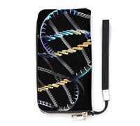 QMKFWT DNA Chain Photoes Portefeuille grande capacité Portefeuille en cuir PU Longue pochette zippée Unisexe Blanc 20 x 10,5 cm, blanc, 20x10.5cm, Portefeuille