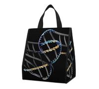 QMKFWT DNA Chain Photoes Sac à déjeuner isotherme pliable et réutilisable pour homme et femme