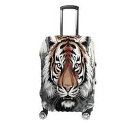 QMKFWT Doodle Tiger Housse de bagage de voyage lavable anti-rayures anti-poussière pour bagages à roulettes 48,3 à 81,3 cm, blanc, M