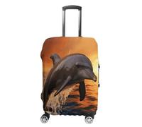 QMKFWT Dusk Dolphin Housse de bagage de voyage lavable anti-rayures anti-poussière Housse de protection pour bagages à roulettes Convient aux bagages de 48,3 à 81,3 cm, blanc, XL