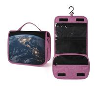 QMKFWT Earth from the Outer Space Trousse de toilette étanche avec crochet de suspension pour femme