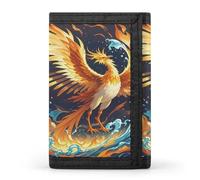 QMKFWT Fire And Water Phoenix Portefeuille décontracté avec porte-cartes de crédit pour homme et femme