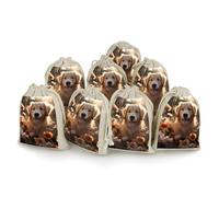 QMKFWT Golden Retriever - Petites pochettes de rangement réutilisables en toile de jute et coton avec cordon de serrage pour bonbons, jouets, bijoux, friandises, cadeaux de fête d'anniversaire