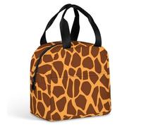 QMKFWT Grand sac à déjeuner isotherme durable avec imprimé girafe - Boîte à déjeuner portable et étanche - Réutilisable - Pour le travail, les voyages, les pique-niques