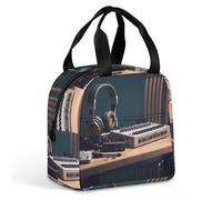 QMKFWT Grand sac à déjeuner isotherme et durable avec écouteurs - Pour le travail, les voyages, les pique-niques