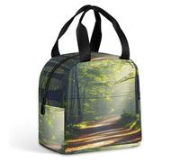 QMKFWT Green Under The Sunshine Sac à déjeuner isotherme durable Grande boîte à déjeuner portable étanche réutilisable pour travail, voyage, pique-nique