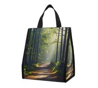 QMKFWT Green Under The Sunshine Sac à déjeuner isotherme pliable et réutilisable pour homme et femme
