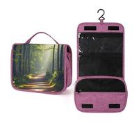 QMKFWT Green Under The Sunshine Trousse de toilette étanche avec crochet de suspension pour femme