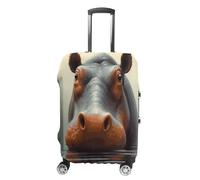 QMKFWT Hippo Housse de protection pour valise à roulettes lavable anti-rayures anti-poussière pour bagages à roulettes de 48 à 81 cm, blanc, XL