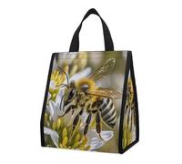 QMKFWT Honey Bee Sac à déjeuner isotherme pliable et réutilisable pour homme et femme