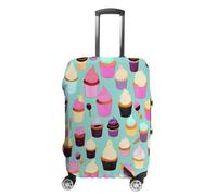 QMKFWT Housse de bagage de voyage à motif cupcake lavable, anti-rayures, protection anti-poussière pour bagages à roulettes de 48 à 81 cm, blanc, M
