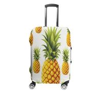 QMKFWT Housse de bagage de voyage avec illustration d'ananas lavable, anti-rayures et anti-poussière pour bagages à roulettes de 48 à 81 cm, blanc, XL