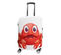 QMKFWT Housse de bagage de voyage en forme de crabe rouge lavable anti-rayures et anti-poussière pour bagages à roulettes de 48,3 à 81,3 cm, blanc, S