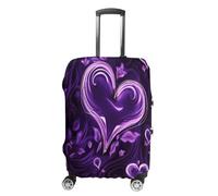 QMKFWT Housse de protection pour bagage à roulettes Violet Love Lavable Anti-rayures Anti-poussière Pour bagage à roulettes 48-81 cm, blanc, M