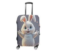 QMKFWT Hug Bunny Housse de protection lavable anti-rayures et anti-poussière pour bagages à roulettes de 48,3 à 81,3 cm, blanc, M