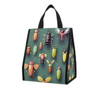 QMKFWT Insect Atlas Sac à déjeuner isotherme pliable et réutilisable pour homme et femme