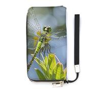 QMKFWT Jewel Libellule Portefeuille grande capacité d'embrayage porte-monnaie en cuir PU longue pochette à fermeture éclair portefeuille unisexe, blanc, 20 x 10,5 cm, portefeuille, blanc, 20x10.5cm,