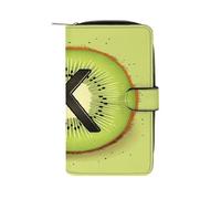 QMKFWT Kiwi Art Portefeuille long en cuir avec fenêtre pour carte d'identité