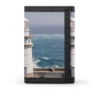 QMKFWT Lighthouse Sandbeach Portefeuille décontracté avec porte-cartes de crédit pour homme et femme