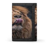 QMKFWT Lion Sticks Out Tongue Portefeuille décontracté porte-cartes de crédit Organiseur de documents Étui pour homme et femme