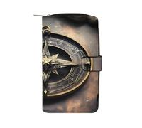 QMKFWT Magical Design Portefeuille en cuir avec boussole Motif runes nordiques