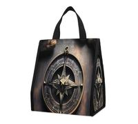 QMKFWT Magical Design Sac à déjeuner isotherme pliable et réutilisable pour homme et femme Motif runes nordiques boussole