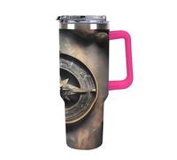 QMKFWT Magical Design - Tasse à café de voyage réutilisable et durable en acier inoxydable avec poignée et paille, résistant aux fuites, portable pour homme et femme, 1,2 l