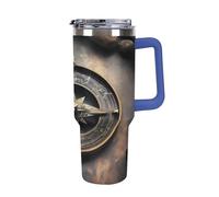 QMKFWT Magical Design - Tasse à café de voyage réutilisable et durable en acier inoxydable avec poignée et paille, résistant aux fuites, portable pour homme et femme, 1,2 l