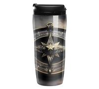 QMKFWT Magical Design - Tasse à café réutilisable et isotherme avec couvercle à double paroi anti-déversement pour café glacé/chaud, cadeau pour les mères et les pères