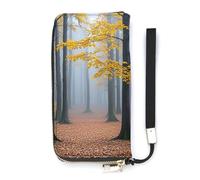 QMKFWT Mist Pervades Portefeuille de grande capacité en cuir synthétique avec longue fermeture éclair Unisexe Blanc 20 x 10,5 cm, blanc, 20x10.5cm, Portefeuille