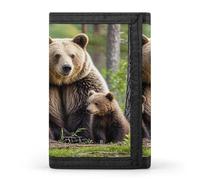 QMKFWT Mother Bear Cubs Portefeuille décontracté pour cartes de crédit Organiseur de documents pour homme et femme