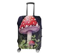QMKFWT Mushrooms in The Grass Housse de bagage de voyage lavable anti-rayures anti-poussière Housse de protection pour bagages à roulettes Convient aux bagages de 48,3 à 81,3 cm, blanc, L
