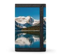 QMKFWT Panorama of The Lake Louise Mountains Portefeuille décontracté porte-cartes de crédit Organiseur de documents de qualité supérieure pour homme et femme