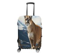 QMKFWT Panther Mountain Lion Housse de protection lavable anti-rayures anti-poussière pour bagages à roulettes de 48 à 81 cm, blanc, M