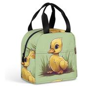 QMKFWT Petit canard avec yeux bleus - Sac à déjeuner isotherme durable - Grande boîte à déjeuner portable et étanche - Réutilisable - Pour le travail, les voyages, les pique-niques