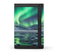 QMKFWT Polar Bears Portefeuille décontracté pour cartes de crédit et documents pour homme et femme Motif aurores boréales