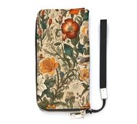 QMKFWT Portefeuille à motif rétro de grande capacité en cuir synthétique avec longue fermeture éclair - Unisexe - Blanc - 20 x 10,5 cm, blanc, 20x10.5cm, Portefeuille