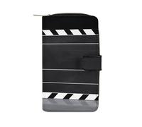 QMKFWT Portefeuille classique en cuir noir avec fenêtre pour carte d'identité