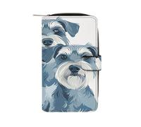 QMKFWT Portefeuille classique en cuir pour trois petits chiens avec fenêtre pour carte d'identité