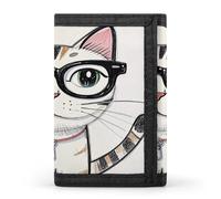 QMKFWT Portefeuille décontracté avec porte-cartes de crédit et lunettes de style hipster pour homme et femme