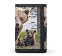 QMKFWT Portefeuille décontracté Mother Bear And Her Cubs avec porte-cartes de crédit pour homme et femme