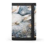 QMKFWT Portefeuille décontracté pour cartes de crédit et documents de qualité supérieure - Motif lapin endormi - Pour homme et femme