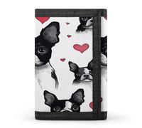 QMKFWT Portefeuille décontracté pour cartes de crédit et documents de qualité supérieure pour homme et femme Motif terrier de Boston