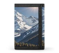 QMKFWT Portefeuille décontracté spectaculaire des montagnes enneigées avec porte-cartes de crédit pour homme et femme