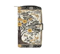 QMKFWT Portefeuille en cuir à motif arbre long portefeuille classique à deux volets pour femme avec fenêtre d'identification