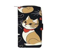 QMKFWT Portefeuille en cuir pour couple de chats avec fenêtre pour carte d'identité