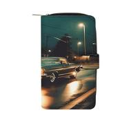 QMKFWT Portefeuille long en cuir avec fenêtre pour carte d'identité